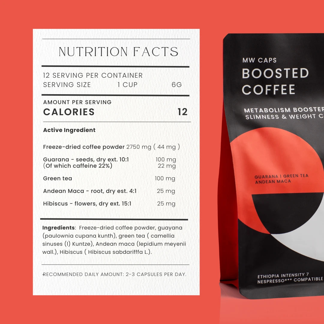 Metabolism Booster Brew Caps - Cafea cu guarana si maca 